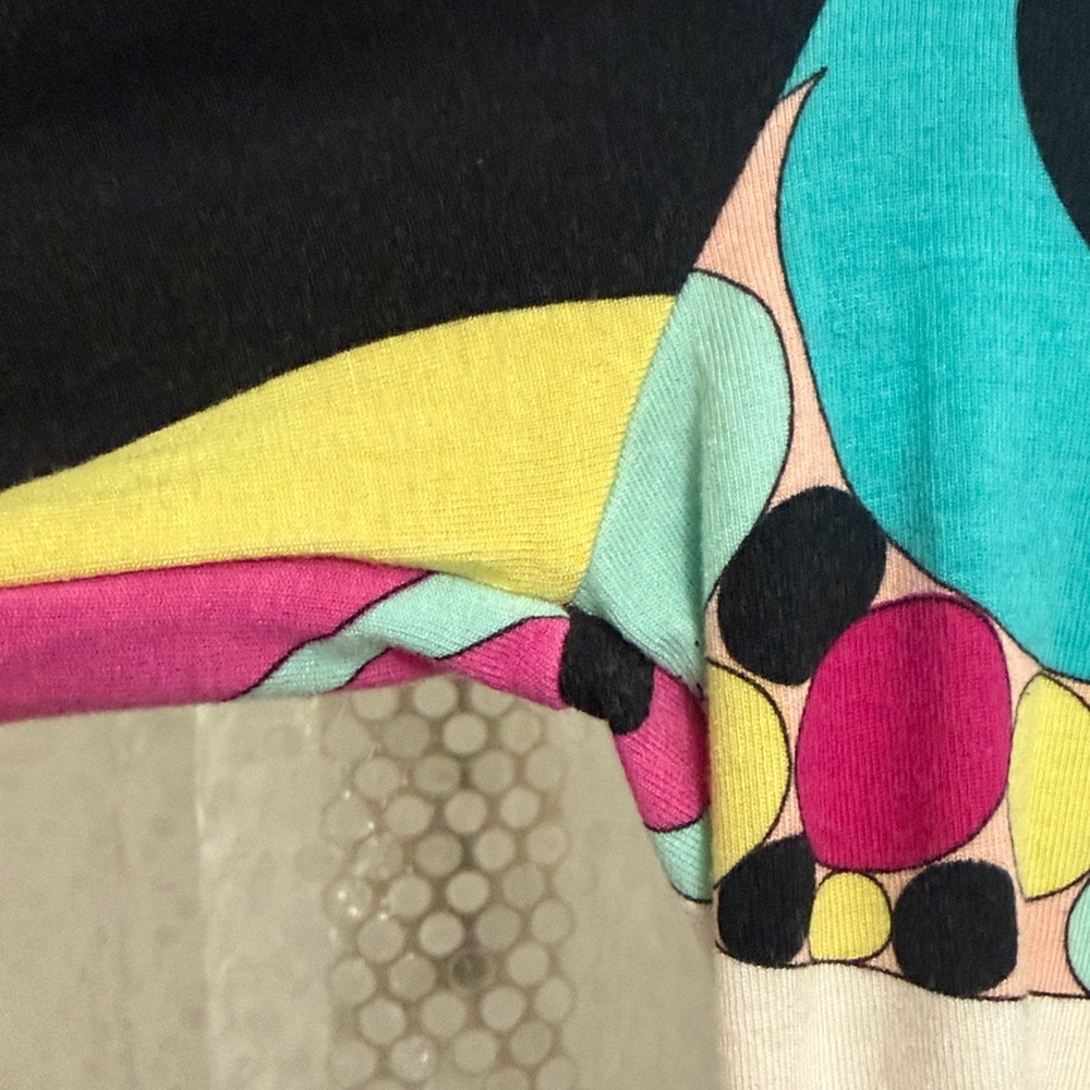 Emilio Pucci Multicolor Retro V‑Neck 3/4 sleeve Top - Picture 7 of 9